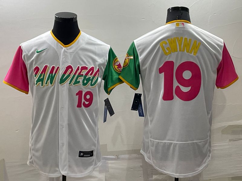 Men San Diego Padres #19 Gwynn White City Edition Elite Nike 2022 MLB Jersey